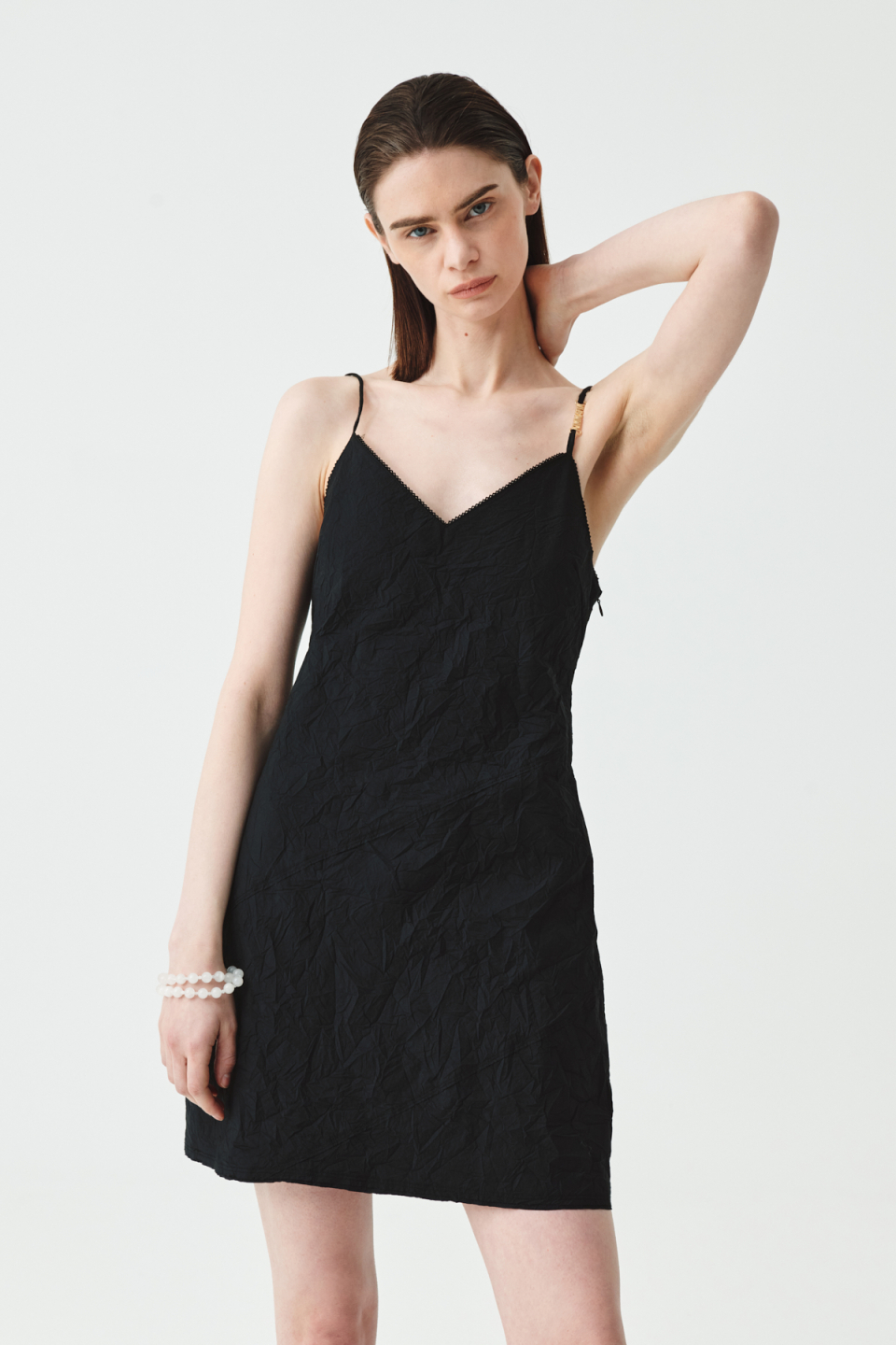 MATIN KIM ■ LOGO CHARM POINT CRINKLE MINI DRESS MUSINSA | MATIN KIM [KIMMATIN] LOGO CHARM POINT CRINKLE MINI