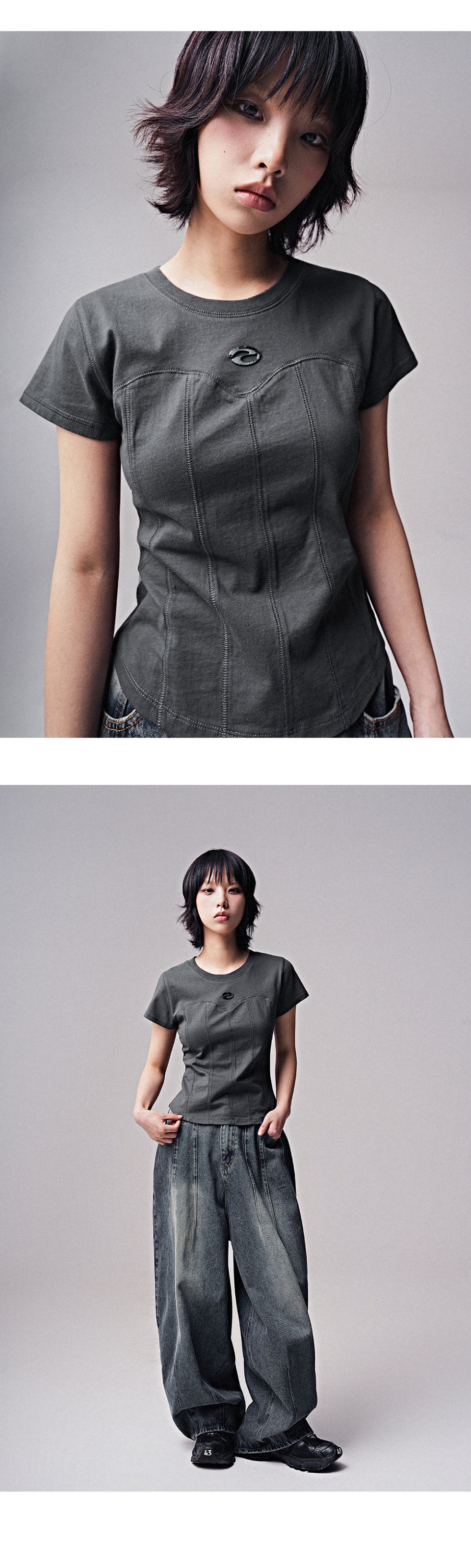 젠더스트(ZENDUST) Wonder Corset Short-sleeve WHITE - 사이즈