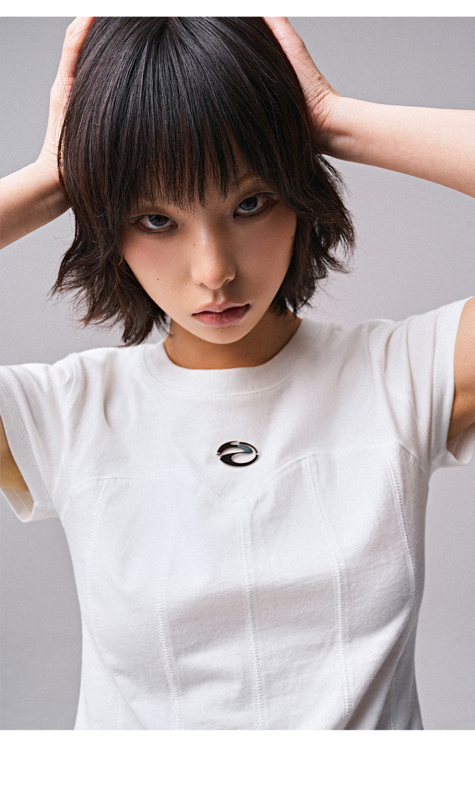 MUSINSA | ZENDUST Wonder Corset Short-sleeve DARK GREY