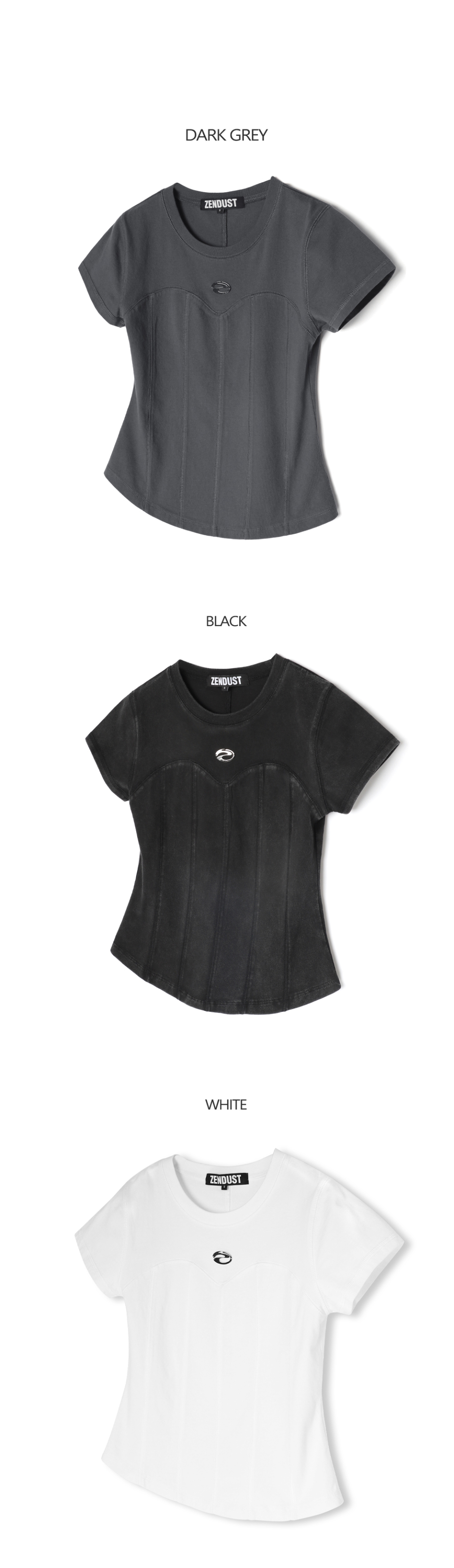 【ZENDUST】★Wonder Corset Short-sleeve Tシャツ MUSINSA | ZENDUST Wonder Corset Short-sleeve DARK GREY