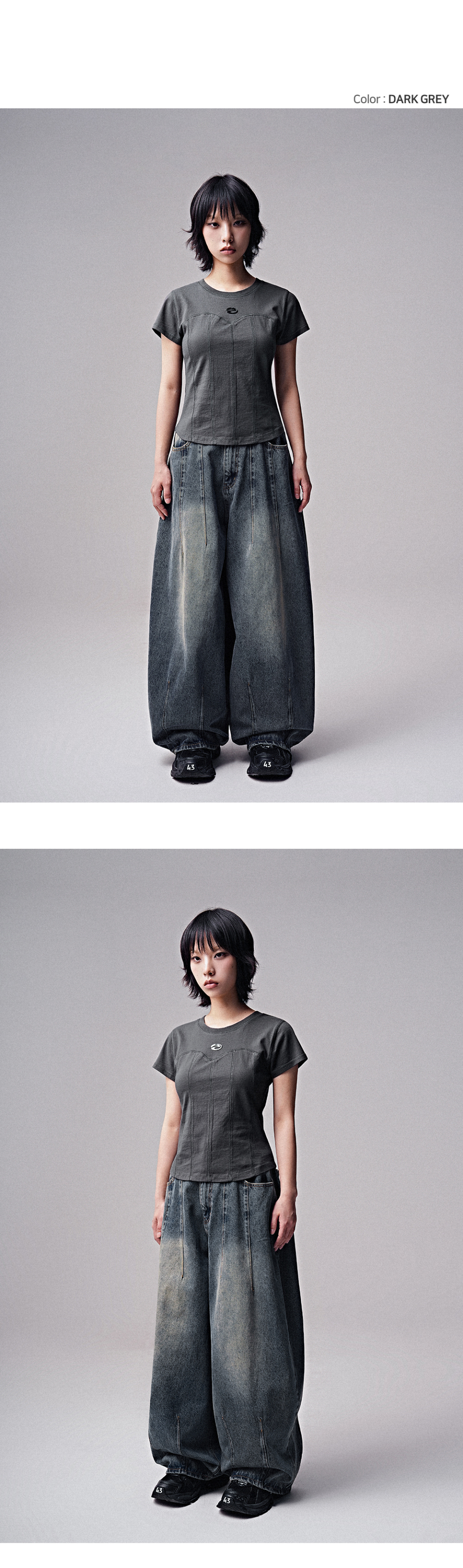 【ZENDUST】★Wonder Corset Short-sleeve Tシャツ MUSINSA | ZENDUST Wonder Corset Short-sleeve DARK GREY