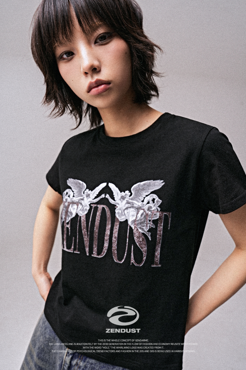 【ZENDUST】★Ange T-shirt Tシャツ☆韓国人気 MUSINSA公式 | ZENDUST Ange T-shirt BLACK