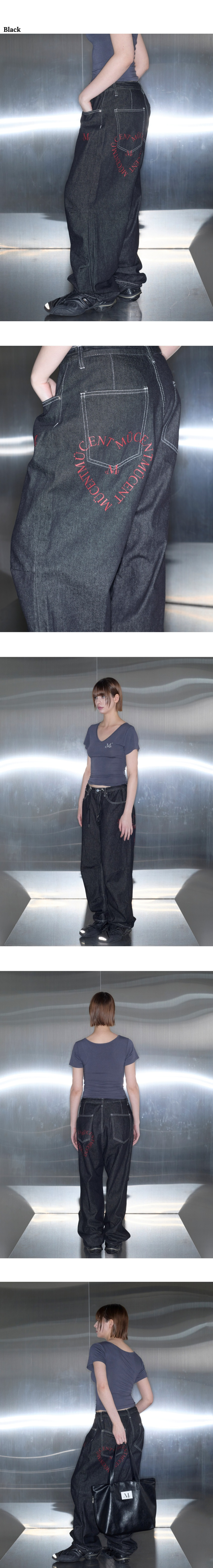 パンツ MUCENT Signature Heart Lettering Back Logo Denim Pants Unise MUSINSA | MUCENT Signature Heart Lettering Back Logo Denim