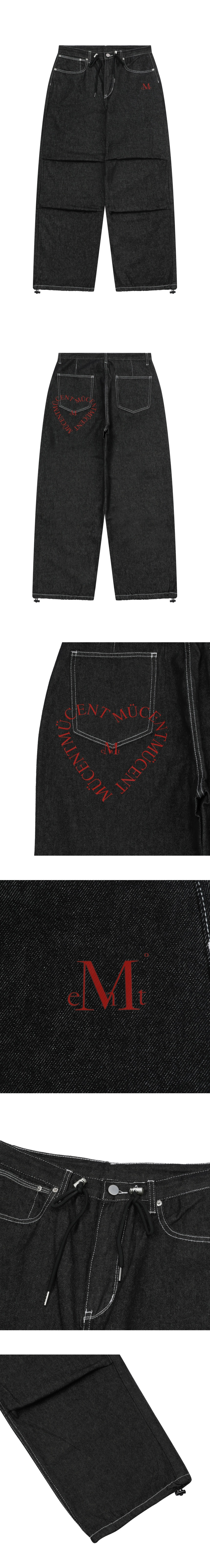 MUSINSA | MUCENT Signature Heart Lettering Back Logo Denim