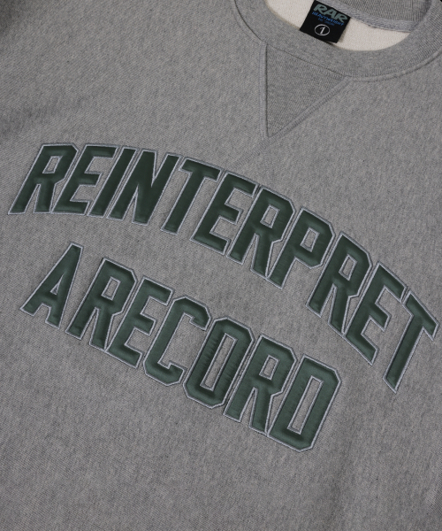 Свитшот Mega Weight Reverse Weave с арочным лого_Heather Gray