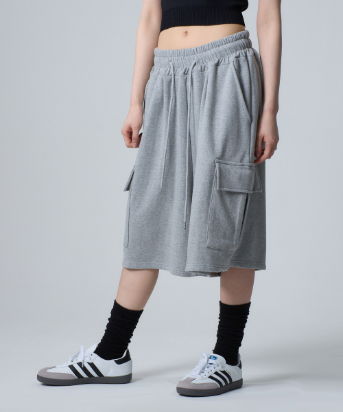Повседневные широкие Sweat шорты брюки Gray