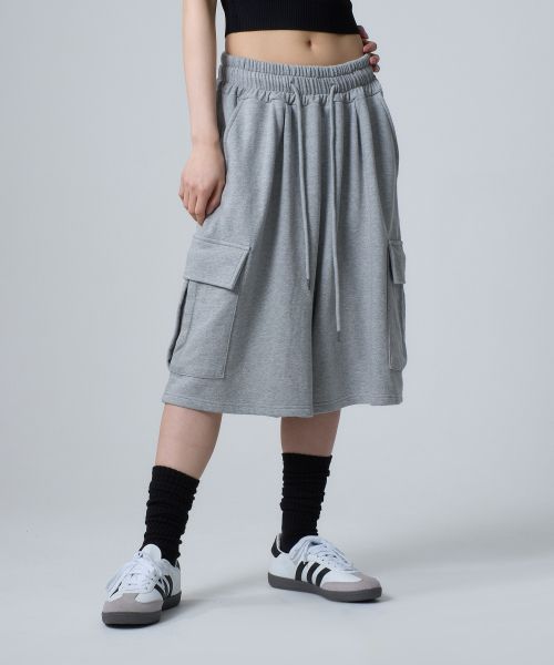 Повседневные широкие Sweat шорты брюки Gray