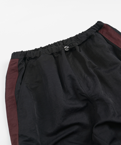 STRING NYLON TRACK PANTS _ BLACK