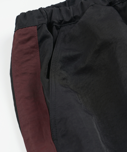 STRING NYLON TRACK PANTS _ BLACK
