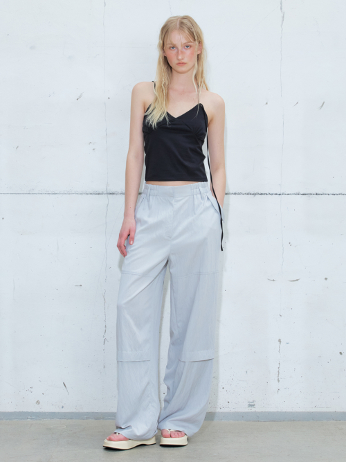 Triangle Halter Sleeveless Top, Black