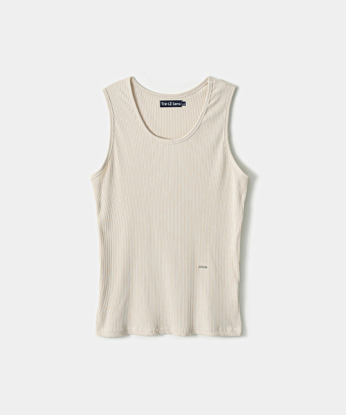 Майка из модала и хлопка с логотипом_Cream Ivory