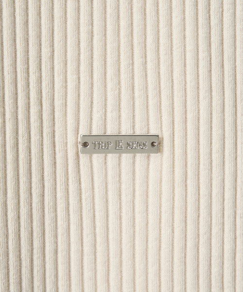 Майка из модала и хлопка с логотипом_Cream Ivory