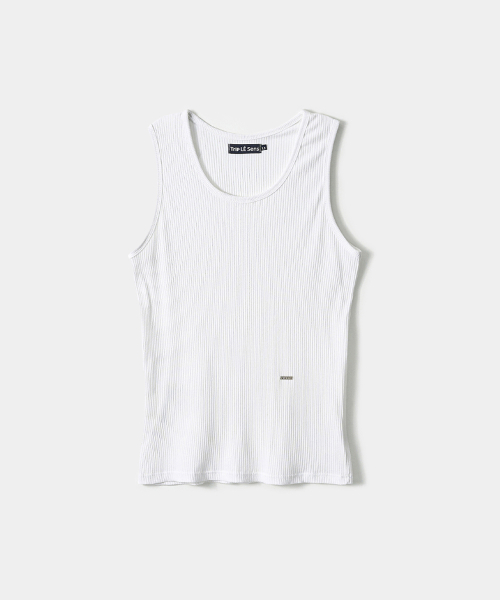 Майка из модала и хлопка с лого-пластиной White