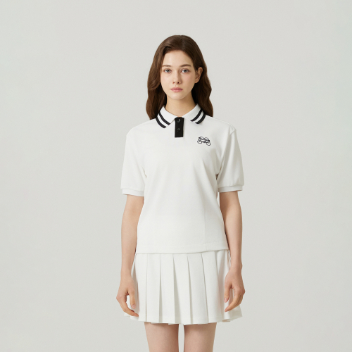 Knit Collar Crop Short Sleeve T-shirt_OFF-белый
