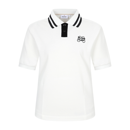 Knit Collar Crop Short Sleeve T-shirt_OFF-белый