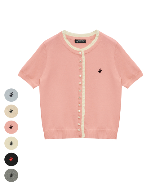 Женский летний ажурный кардиган с жемчугом 7Color TK010