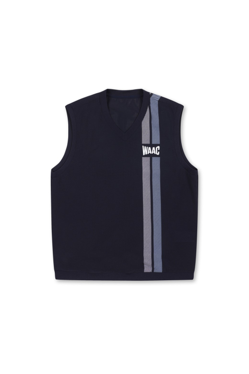 Men Vertical Stripe Woven Vest_WMVAM25250NYD