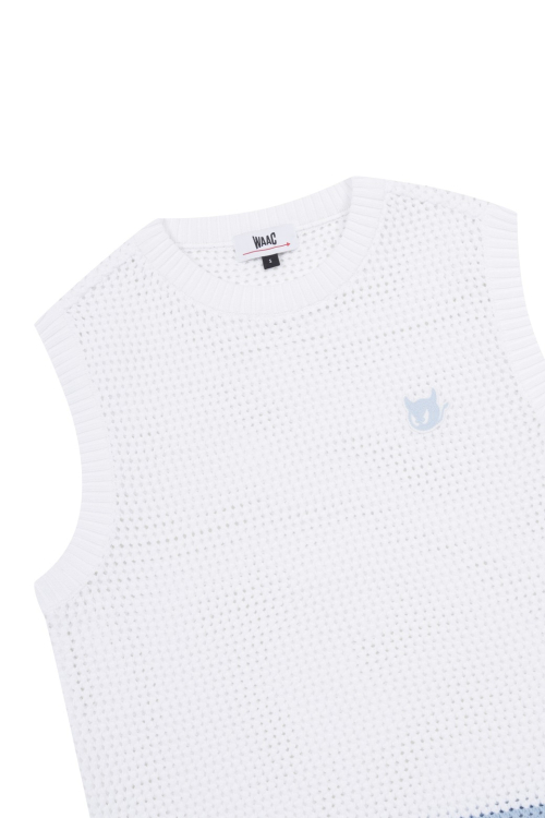 женский Mesh Crewneck Knit Vest_WWWAM25205WHX