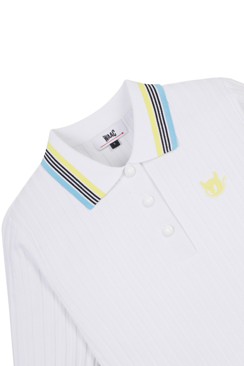 женский расцветка Tipping Polo Sweater_WWWAM25203WHX
