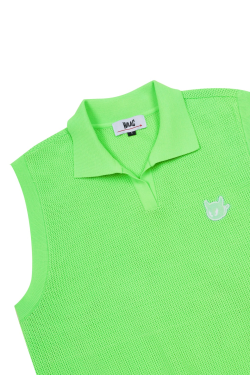 женский Mesh Polo Knit Vest_WWWAM25206YGN