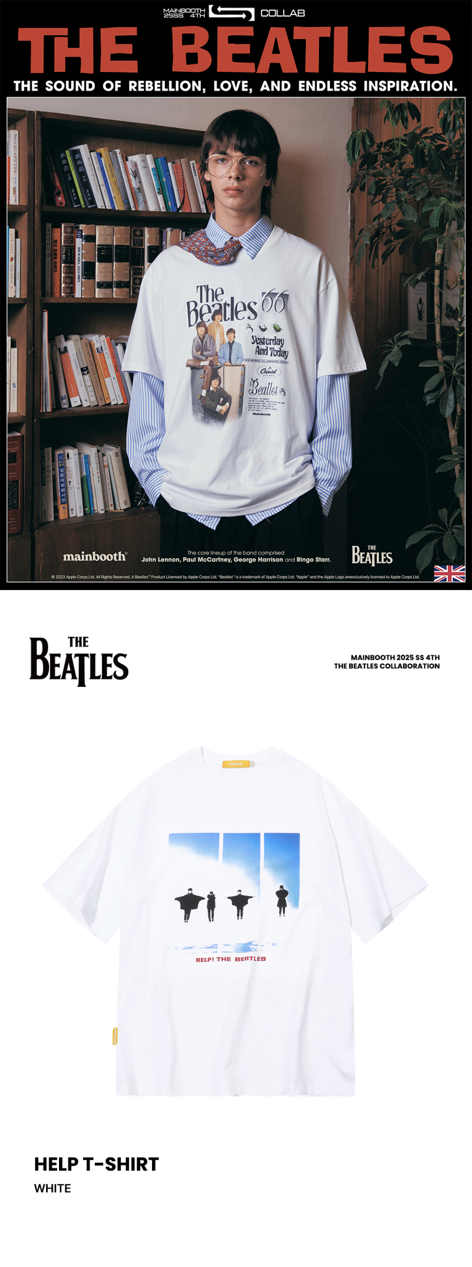 MUSINSA公式 | MAINBOOTH [ビートルズ] ヘルプTシャツ(ホワイト)