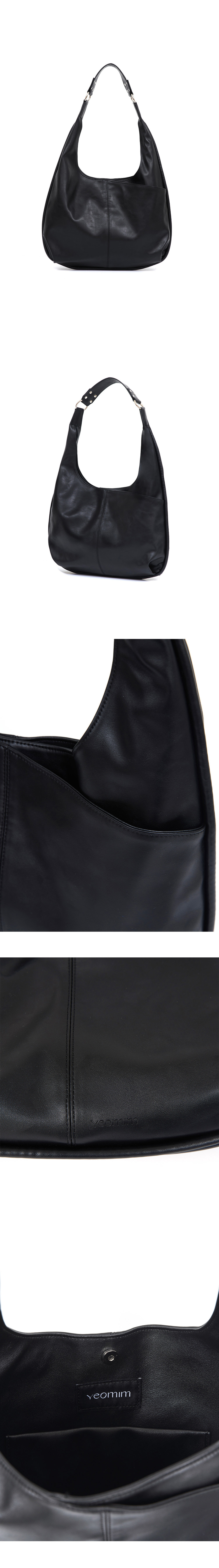 MUSINSA公式 | YEOMIM medium slash hobo bag (black)
