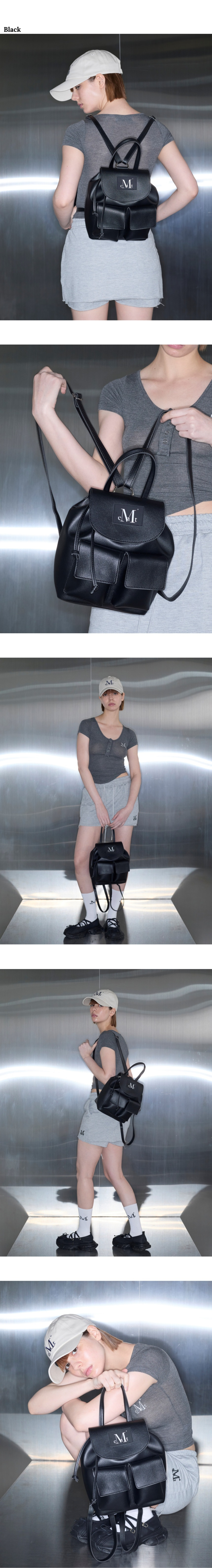 MUSINSA | MUCENT Aren Two Pocket Leather Mini Backpack Unisex