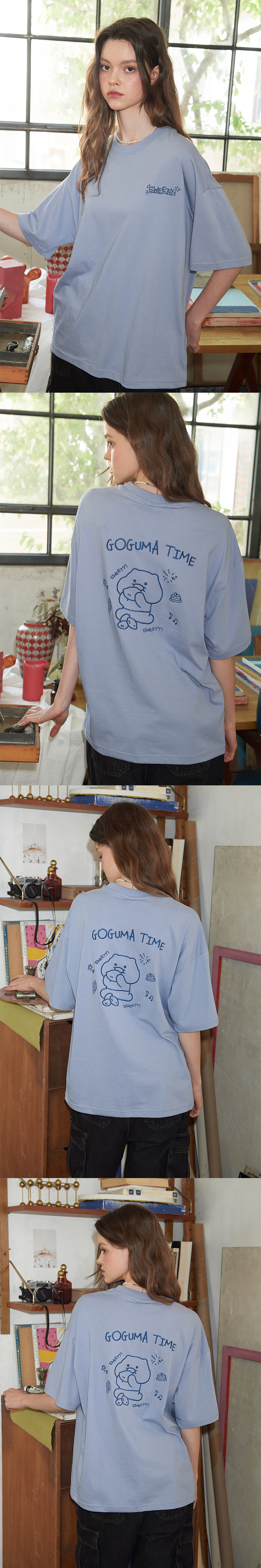 【CPGN STUDIO】TEA TIME Embroidery Short Sleeve T-shirt MUSINSA | CPGN STUDIO [CPGN x Kakao Friends] Sweet Chunsik