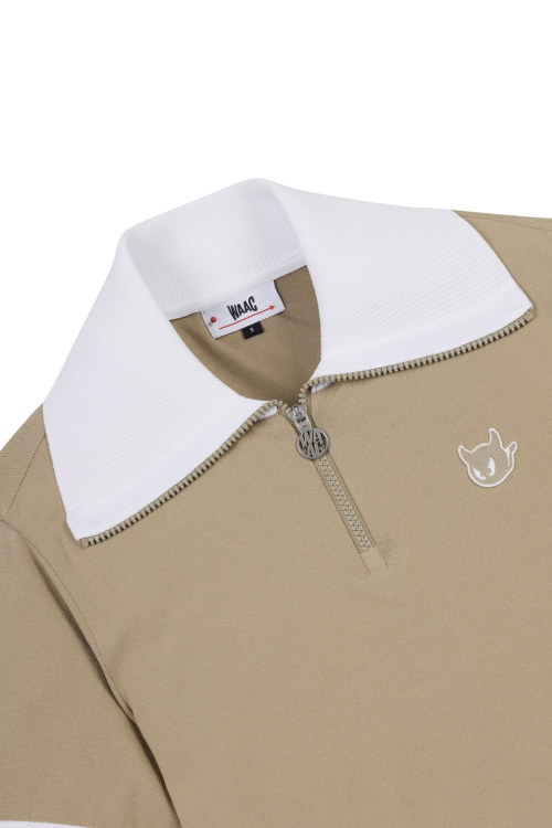 женский Big Collar SS Half Zip Sweater_WWWAM25204BEX