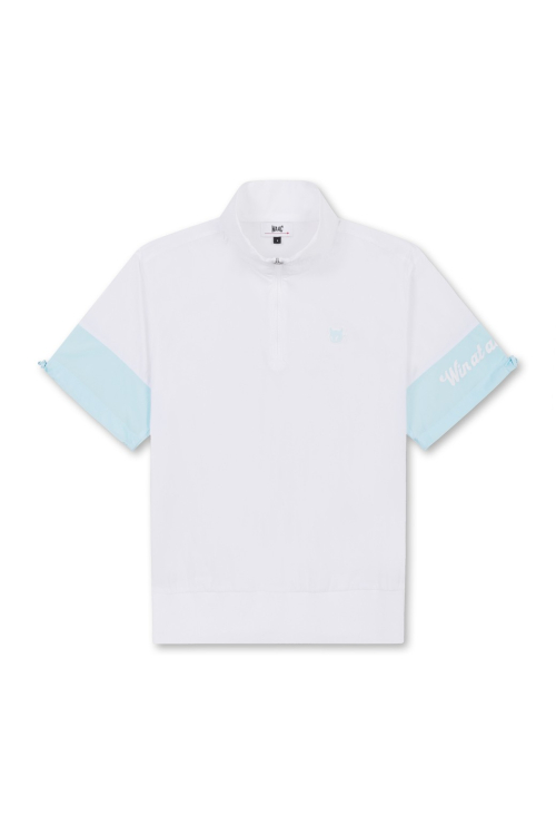 женский Woven SS Quarter-Zip Pullover_WWVAM25202WHX