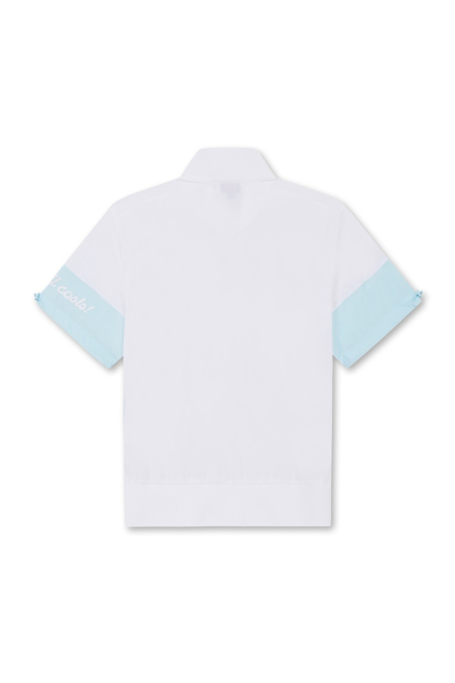 женский Woven SS Quarter-Zip Pullover_WWVAM25202WHX