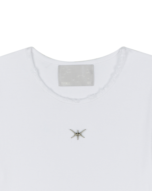 Футболка с рваными деталями White