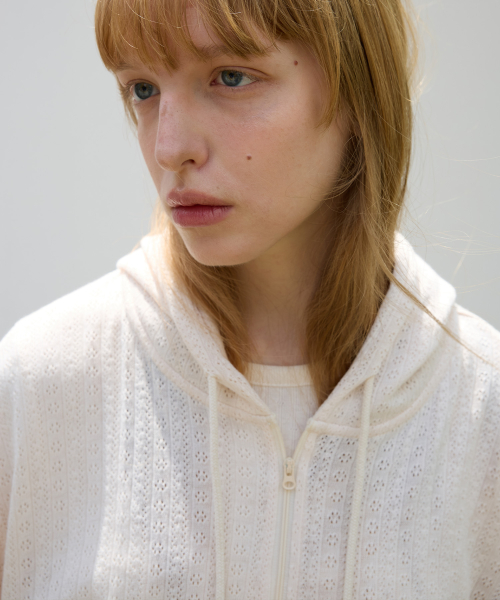 Mellow Lace Hoodie, Cream