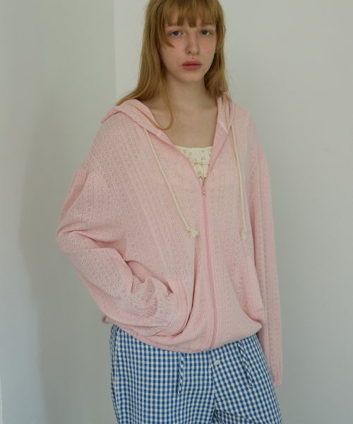 Mellow Lace Hoodie, Pink