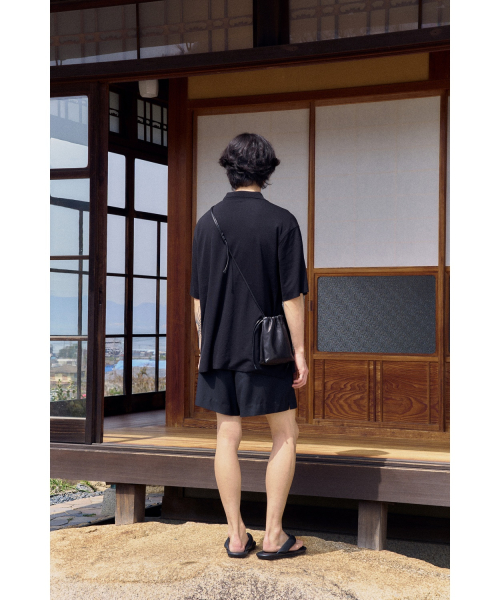 Knit Collar T-shirt - Black