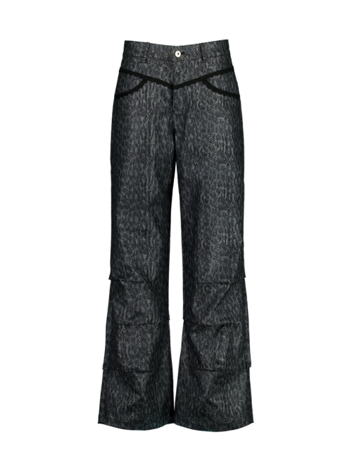 PYTHON LACE PANTS / CHARCOAL