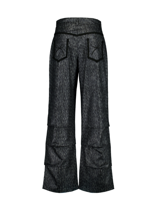 PYTHON LACE PANTS / CHARCOAL
