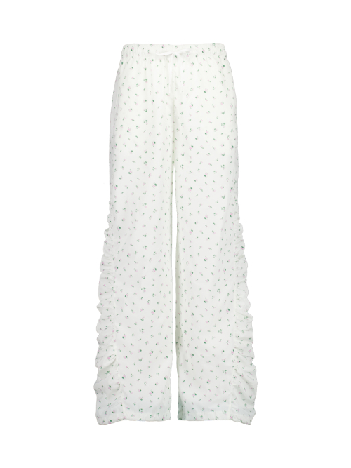 FLOWER SHIRRING PANTS / IVORY