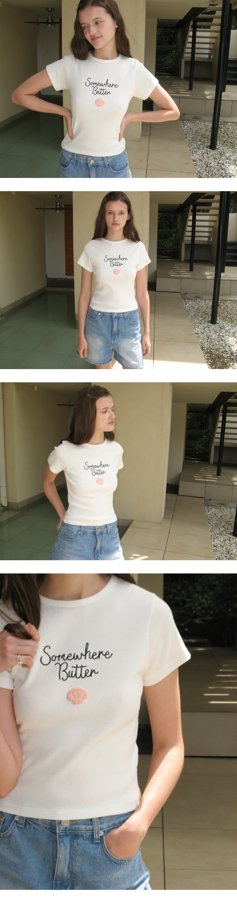 [SOMEWHERE BUTTER]★25SS★韓国人気★Boucle Shell Logo Top d519cb04756611504153dfe121a5a0