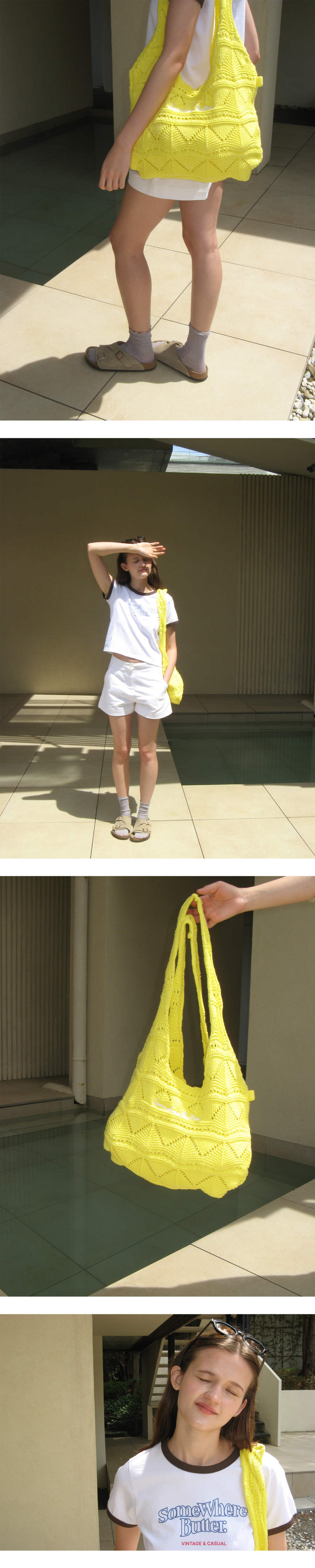 ★SOMEWHERE BUTTER.★ Fruit Knit Bag 3Color 썸웨어버터(SOMEWHEREBUTTER) Fruit Knit Bag - 3Color - 사이즈