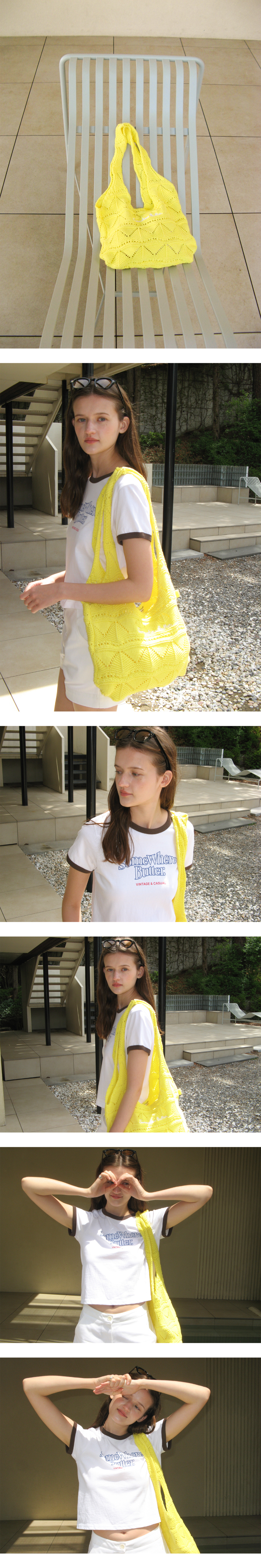 韓国人気【SOMEWHERE BUTTER.】Fruit Knit Bag 全3色 썸웨어버터(SOMEWHEREBUTTER) Fruit Knit Bag - 3Color - 사이즈