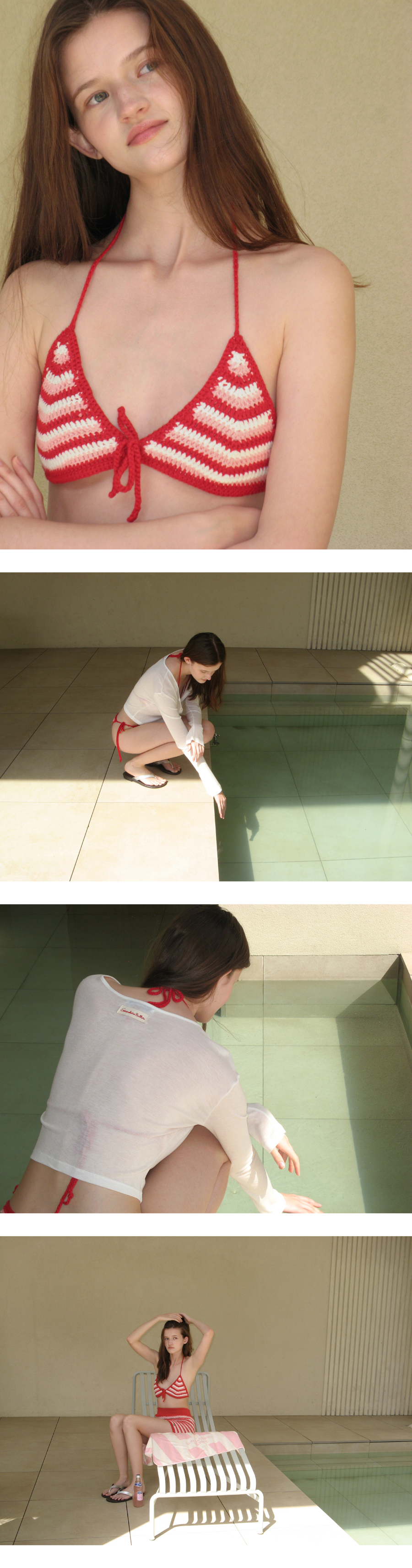 SOMEWHEREBUTTER ■ Handmade Stripe Knit Bikini ビキニ MUSINSA | SOMEWHEREBUTTER Handmade Stripe Knit Bikini - Red