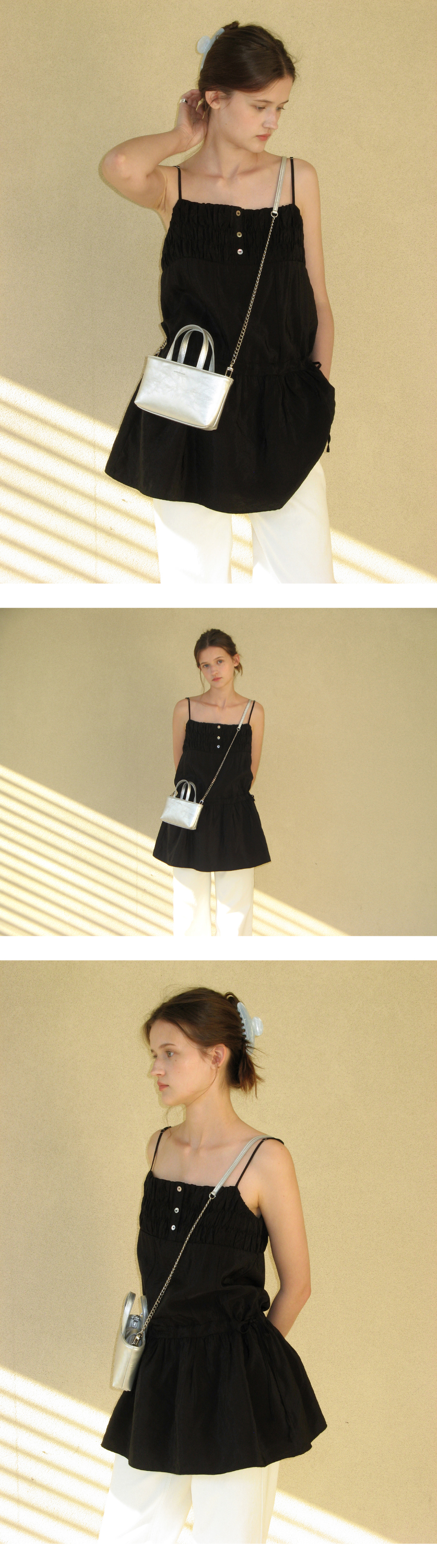 MUSINSA | SOMEWHEREBUTTER Melo Mini Dress - Black