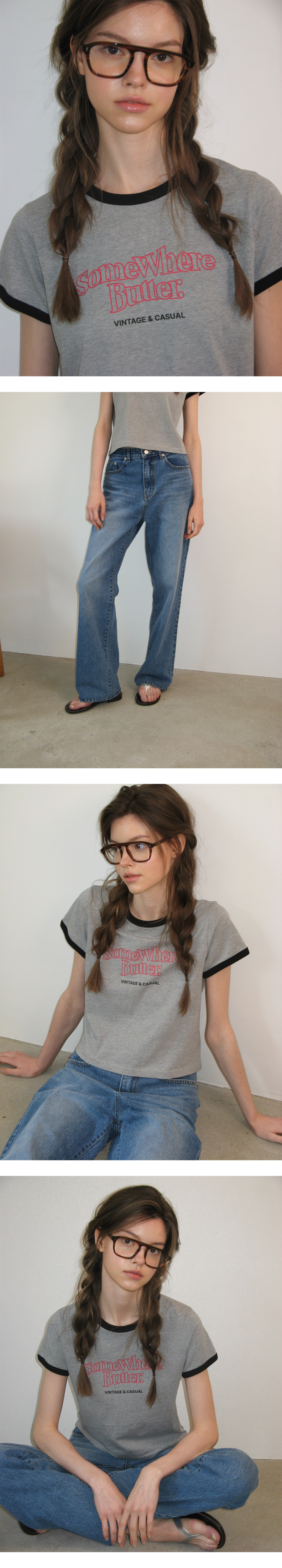 [SOMEWHERE BUTTER]★25SS★韓国人気★Wave Logo Ringer Top MUSINSA | SOMEWHEREBUTTER Wave Logo Ringer Top - Grey(Black)