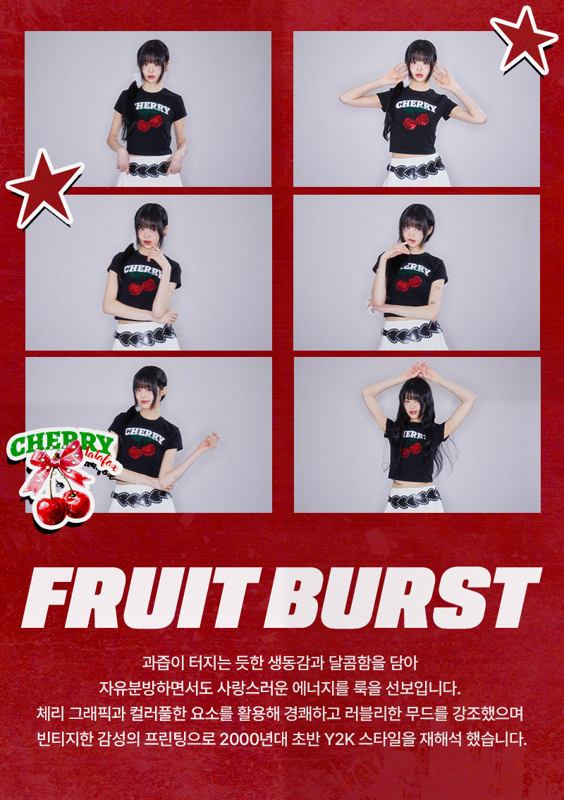 Tシャツ・カットソー [LALAFOX] CHERRY HEART T-SHIRT (2 COLOR) MUSINSA | LALAFOX CHERRY HEART T-SHIRT Printed Short Sleeve