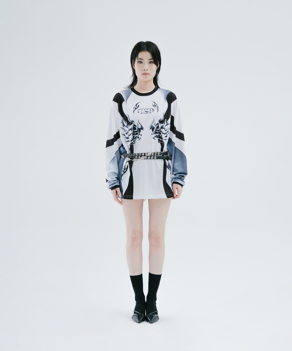 [DUCKDIVE] l Swelling Graphic Mesh Long Sleeve ★人気★ MUSINSA公式 | DUCKDIVE Metal Swelling Graphic Mesh Long Sleeve