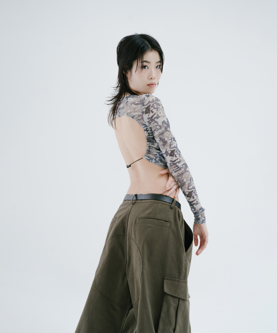 MUSINSA公式 | DUCKDIVE Camo See-Through Back Open Mesh Long