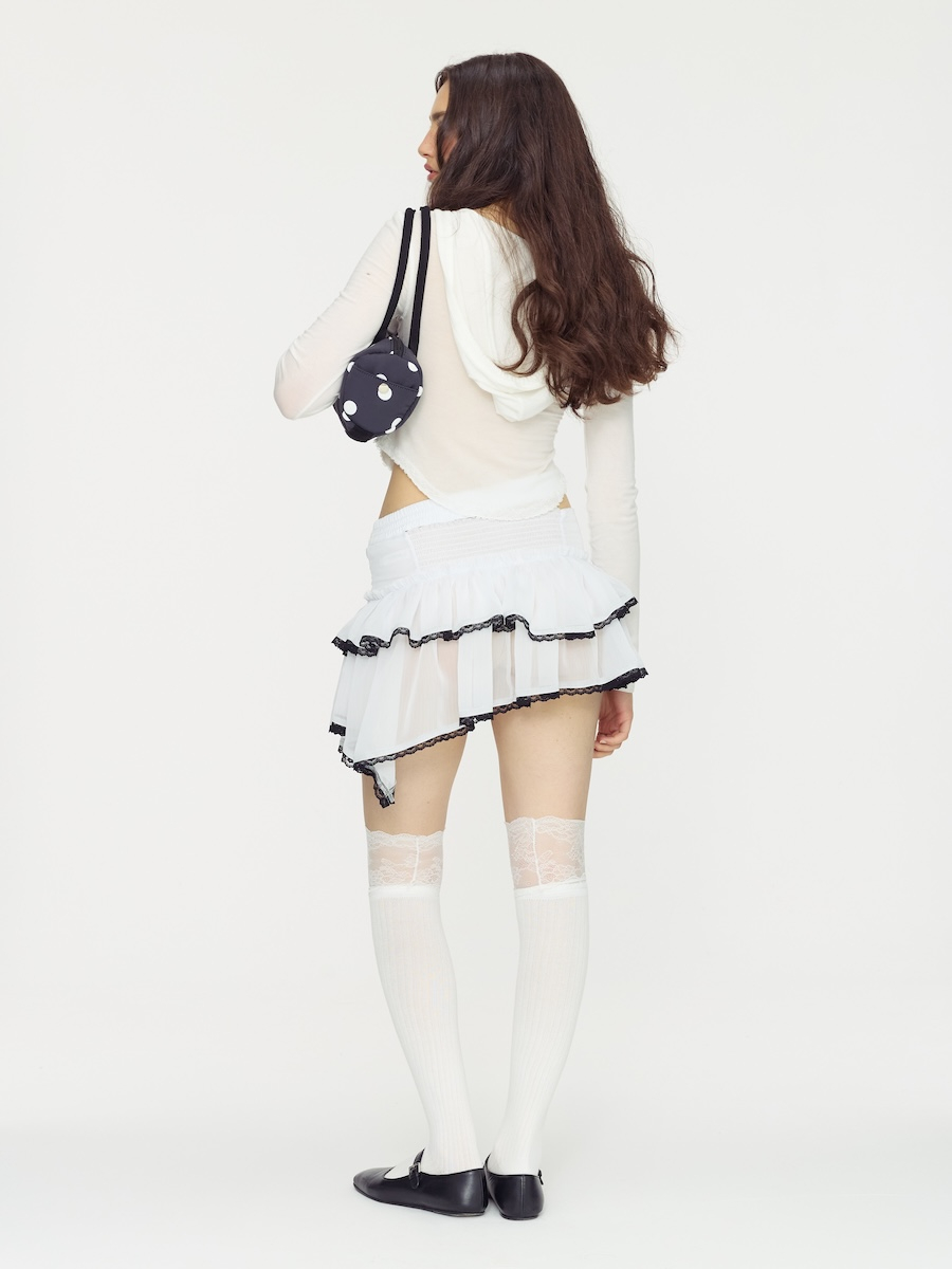 ミニスカート GLOWNY ANGEL PALM MIDI SKIRT 5BJH1298 글로니(GLOWNY) ANGEL PALM MIDI SKIRT (2 Colors) - 사이즈