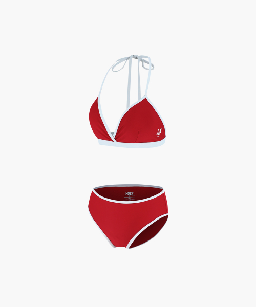 Contrast Triangle Bikini Set Red