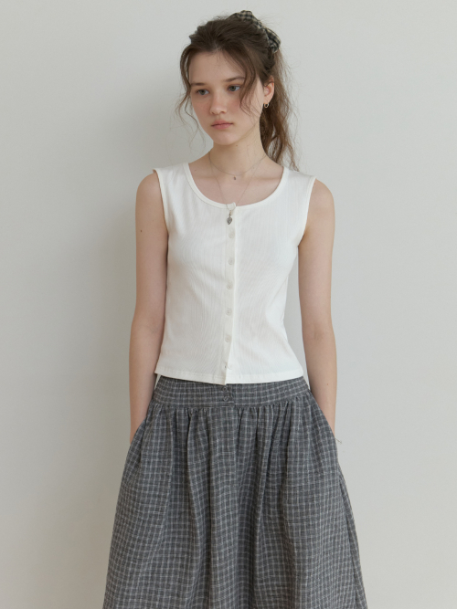 Nap button sleeveless (white)